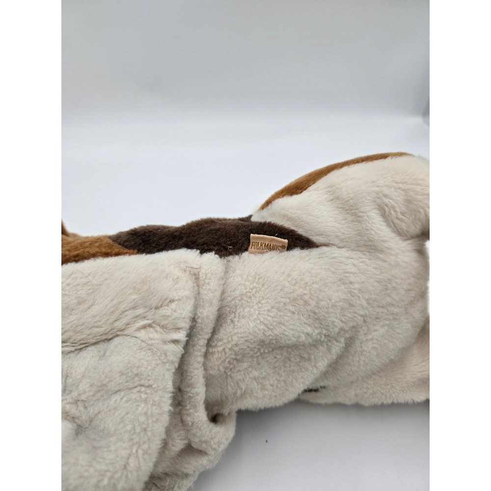 Folkmanis Basset Hound Dog Hand Puppet Plush Tri-Color Brown White 17 Inch - Picture 3 of 4